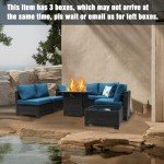 8-Piece Rattan Outdoor Sectional Sofa Set with Fire Pit