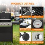 YIORTWO 3-Burner Stainless Steel Gas Grill