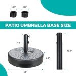 Heavy Duty Fillable Umbrella Base Stand - 50Lbs