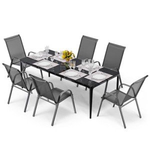 Set of 6 Stackable Outdoor Dining Chairs