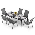 Set of 6 Stackable Outdoor Dining Chairs