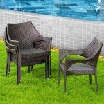 Set of 4 Stackable Outdoor Dining Chairs