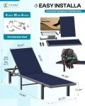 Navy Blue Adjustable Aluminum Chaise Lounge Chair
