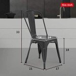 Set of 4 Stackable Metal Patio Dining Chairs