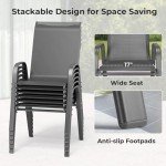 Set of 6 Stackable Outdoor Dining Chairs