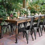 Set of 4 Stackable Metal Patio Dining Chairs