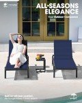 Navy Blue Adjustable Aluminum Chaise Lounge Chair