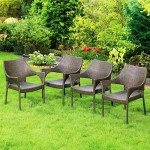 Set of 4 Stackable Outdoor Dining Chairs