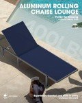 Navy Blue Adjustable Aluminum Chaise Lounge Chair