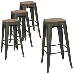 Stackable 30" Metal Bar Stools Set of 4