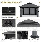 Dark Grey 10x10FT Patio Gazebo with Mosquito Netting