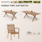 Acacia Wood 9-Piece Outdoor Dining Set