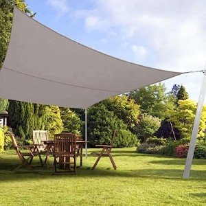 Khaki 12x16 Waterproof UV Block Sun Shade Sail