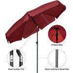 Maroon 6.5 ft Market Patio Umbrella with Tilt