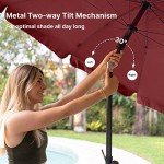 Maroon 6.5 ft Market Patio Umbrella with Tilt