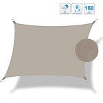 Khaki 12x16 Waterproof UV Block Sun Shade Sail