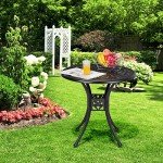 GOCAPTAIN 30.25" Round Aluminum Bistro Table - Black