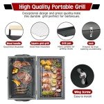 Portable Charcoal Grill with Smoker for Camping