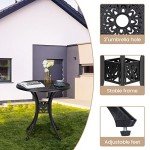 GOCAPTAIN 30.25" Round Aluminum Bistro Table - Black