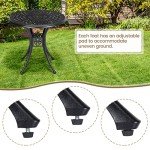GOCAPTAIN 30.25" Round Aluminum Bistro Table - Black