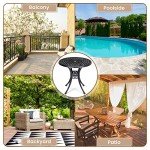 GOCAPTAIN 30.25" Round Aluminum Bistro Table - Black