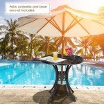 GOCAPTAIN 30.25" Round Aluminum Bistro Table - Black