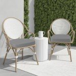 Set of 2 Waterproof Outdoor Chair Cushions