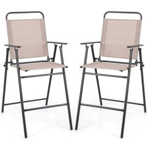 Giantex Set of 2 Outdoor Folding Bar Chairs