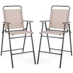 Giantex Set of 2 Outdoor Folding Bar Chairs