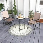 Giantex Set of 2 Outdoor Folding Bar Chairs