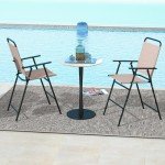 Giantex Set of 2 Outdoor Folding Bar Chairs