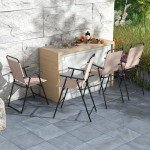 Giantex Set of 2 Outdoor Folding Bar Chairs