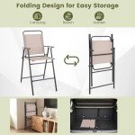 Giantex Set of 2 Outdoor Folding Bar Chairs