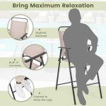 Giantex Set of 2 Outdoor Folding Bar Chairs