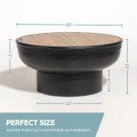 DENKOE Heavy Duty Cast Iron Fire Pit Table