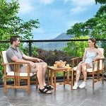 3-Piece Outdoor Acacia Wood Patio Furniture Set