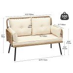 YITAHOME Wicker Outdoor Loveseat with Cushions