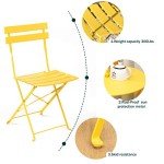 Yellow 3-Piece Folding Bistro Set for Outdoors
