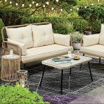 YITAHOME Wicker Outdoor Loveseat with Cushions