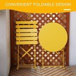Yellow 3-Piece Folding Bistro Set for Outdoors