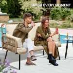 YITAHOME Wicker Outdoor Loveseat with Cushions