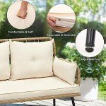 YITAHOME Wicker Outdoor Loveseat with Cushions