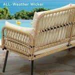 YITAHOME Wicker Outdoor Loveseat with Cushions