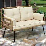 YITAHOME Wicker Outdoor Loveseat with Cushions