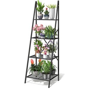 4-Tier Metal Plant Stand for Indoor or Outdoor Use
