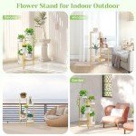 Tall 5-Tier Metal Plant Stand - Rustic White