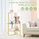 Tall 5-Tier Metal Plant Stand - Rustic White