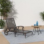 VINGLI Adjustable Cast Aluminum Outdoor Lounge Chair