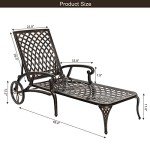 VINGLI Adjustable Cast Aluminum Outdoor Lounge Chair