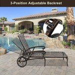 VINGLI Adjustable Cast Aluminum Outdoor Lounge Chair